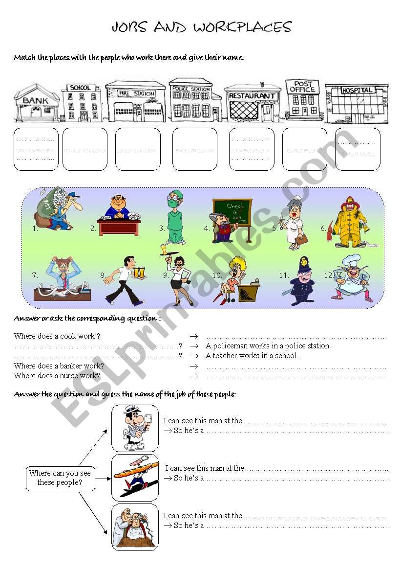 jobs and workplaces worksheet