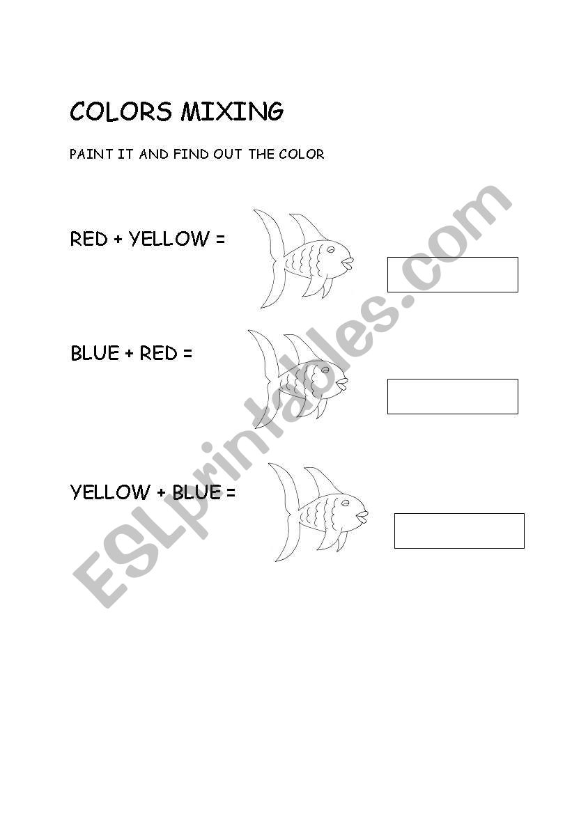 MIXING COLORS worksheet