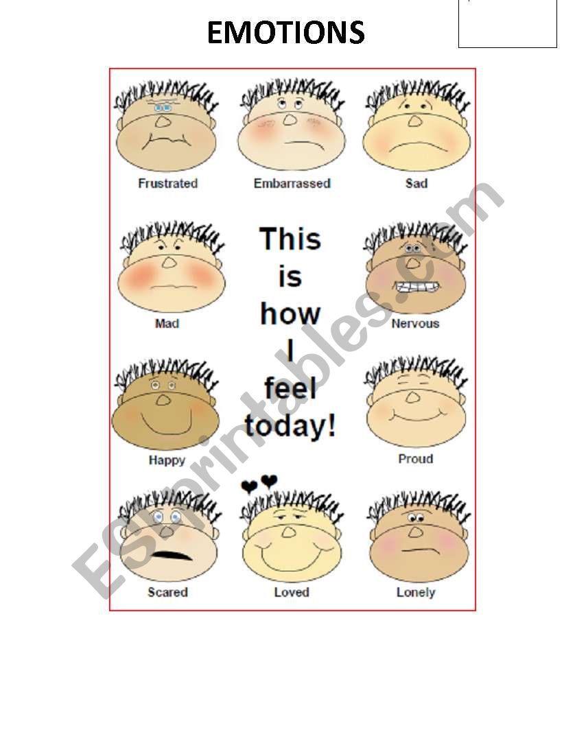 emotions worksheet