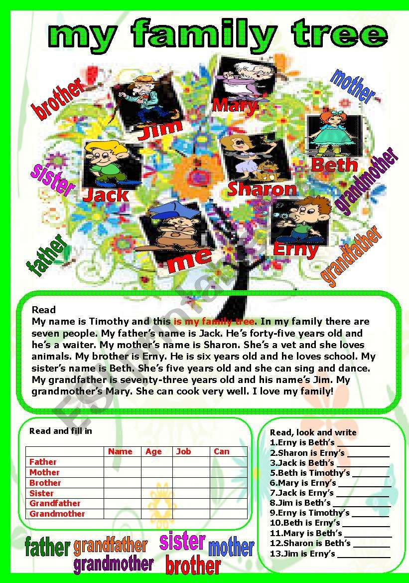 family tree worksheet