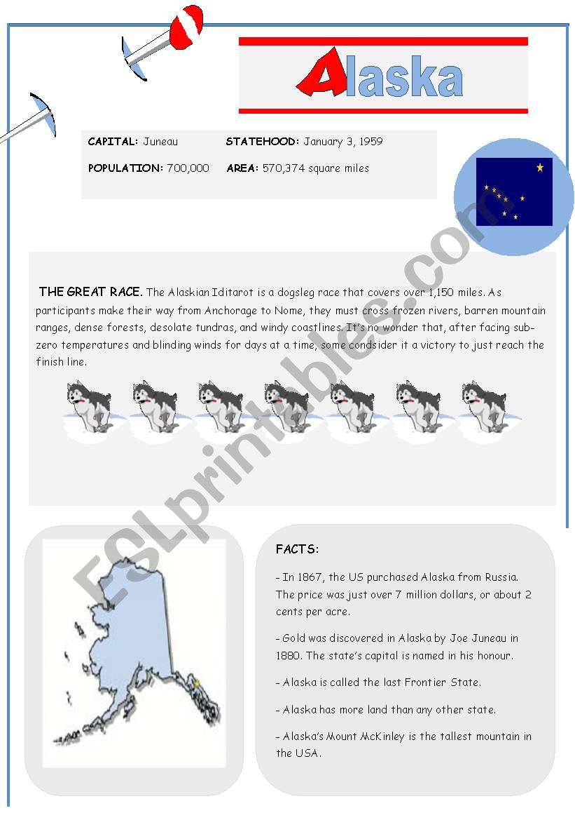 US STATES - ALASKA worksheet