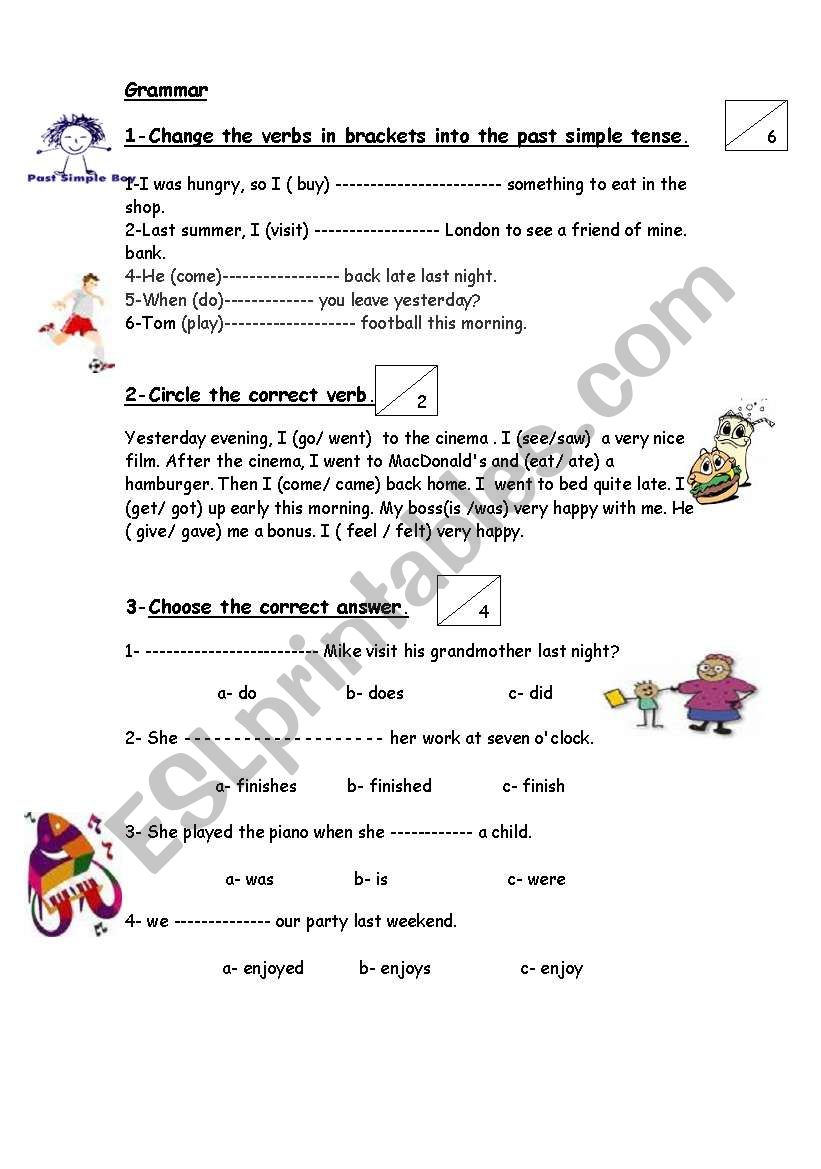 grammar and vocab  test worksheet