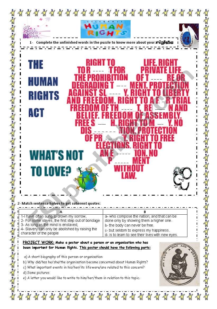 human rights worksheet