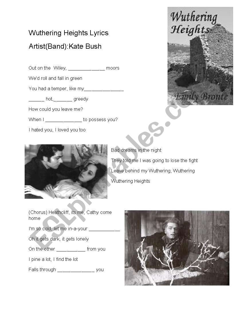 Wuthering Heights cloze  worksheet