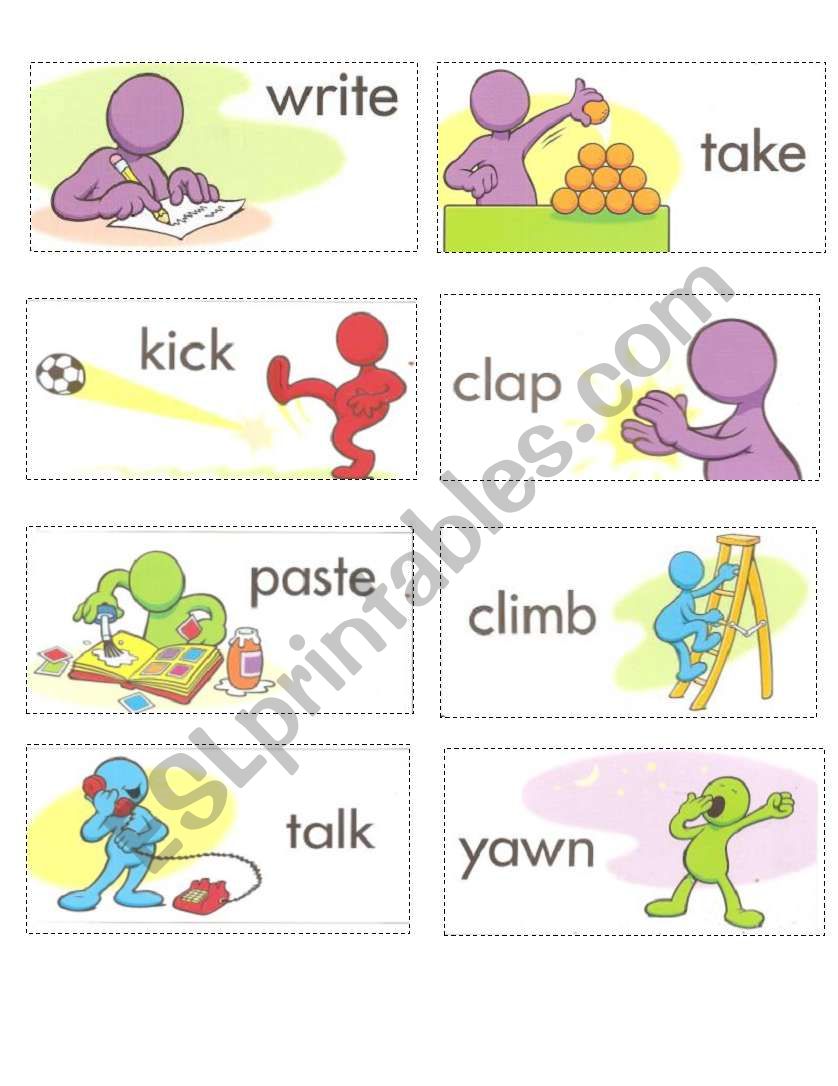 Verb Flashcard IV worksheet