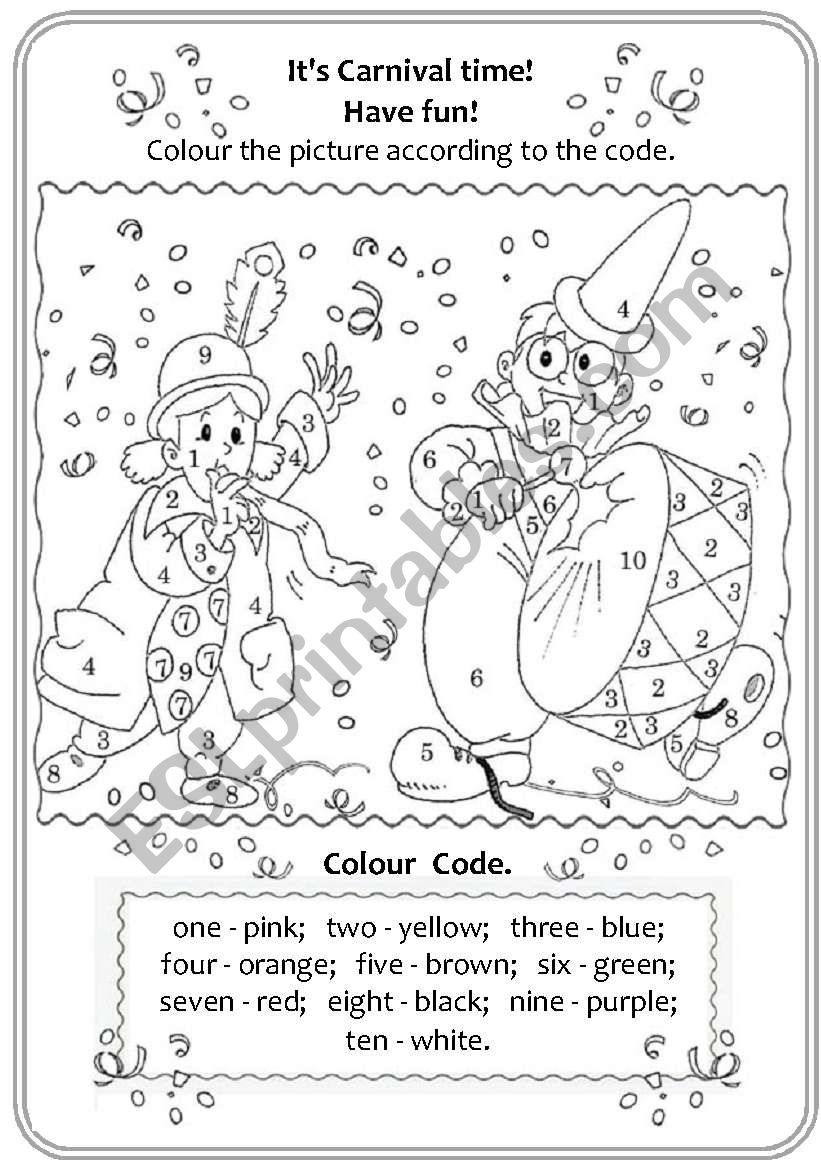 ItÂ´s Carnival Time! worksheet