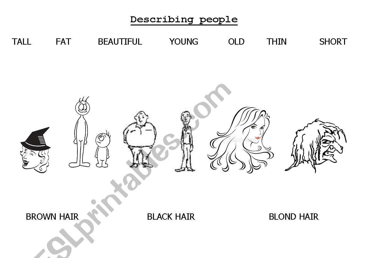 Describing people worksheet