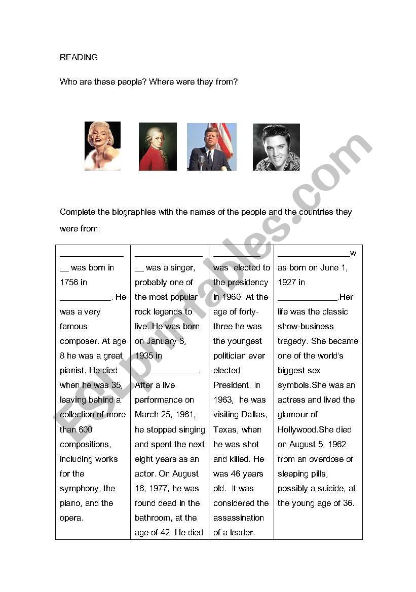 Simple past / word formation worksheet