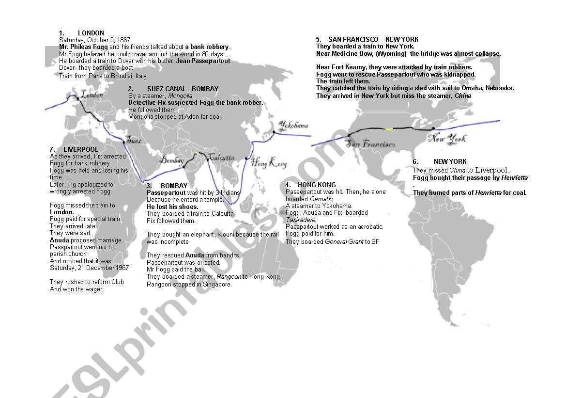 Around the world in 80 days worksheet