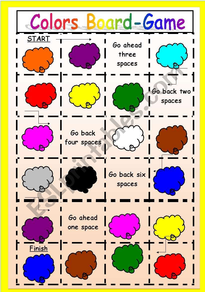 Colors board-game - ESL worksheet by mariojr912000