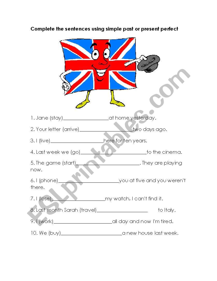 gramatical tenses worksheet