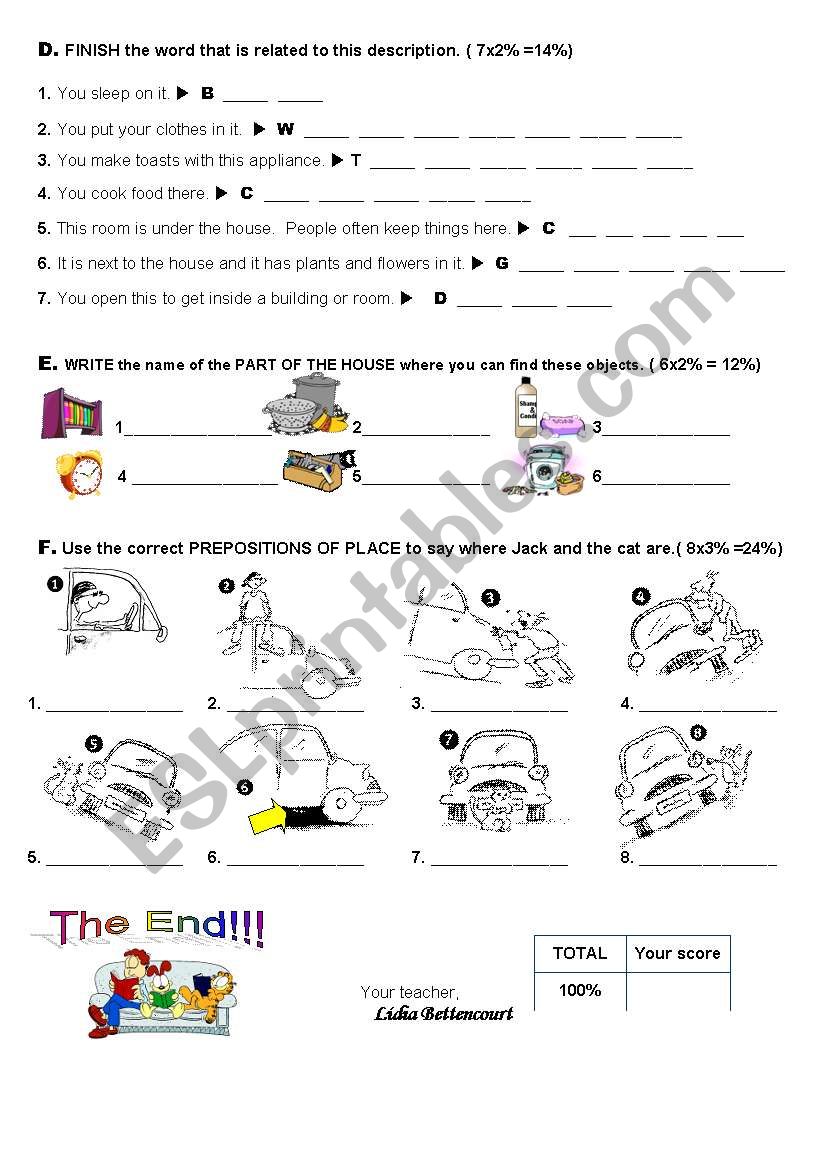 House Quiz Part 2 worksheet