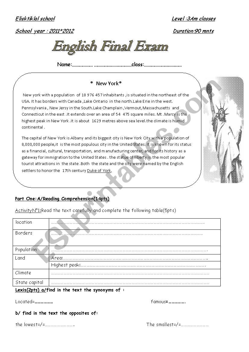  a test sheet worksheet