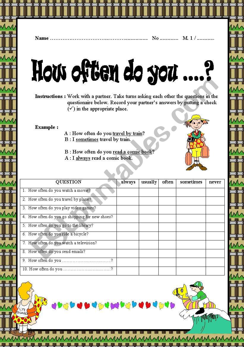 Adverb of Frequency worksheet