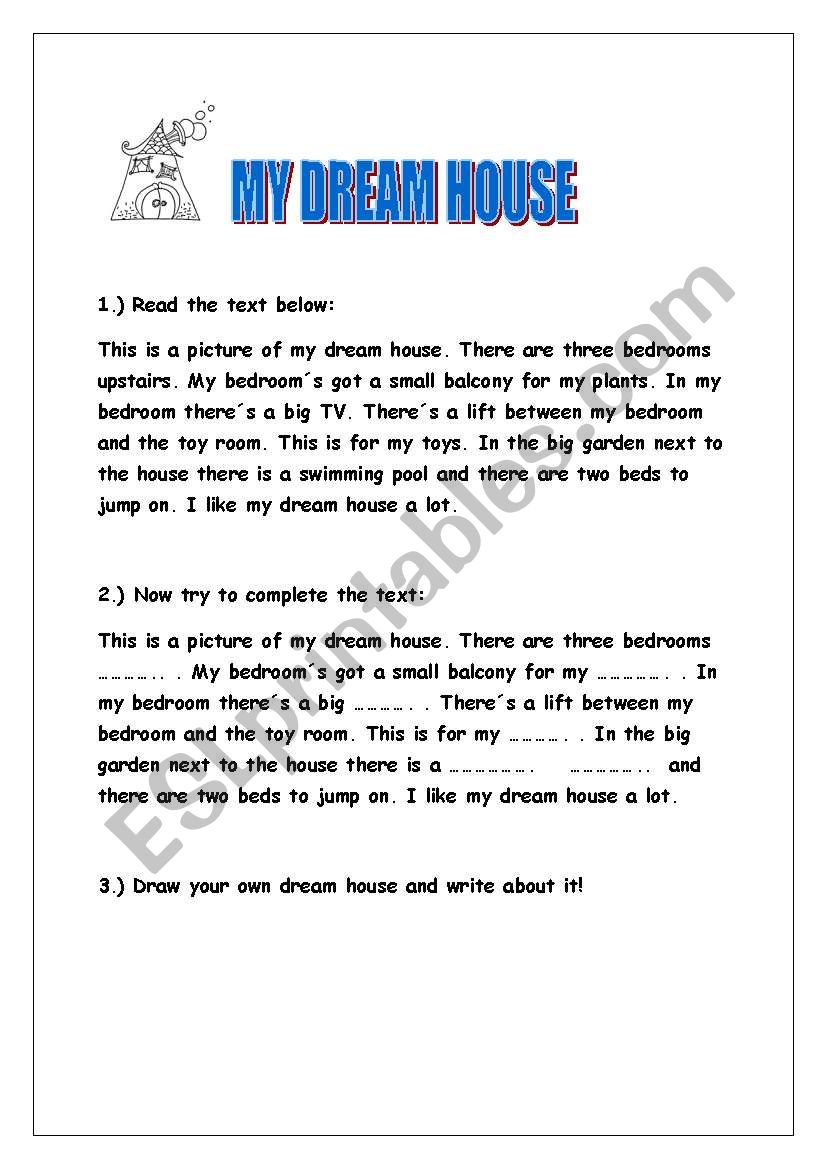 MY DREAM HOUSE worksheet