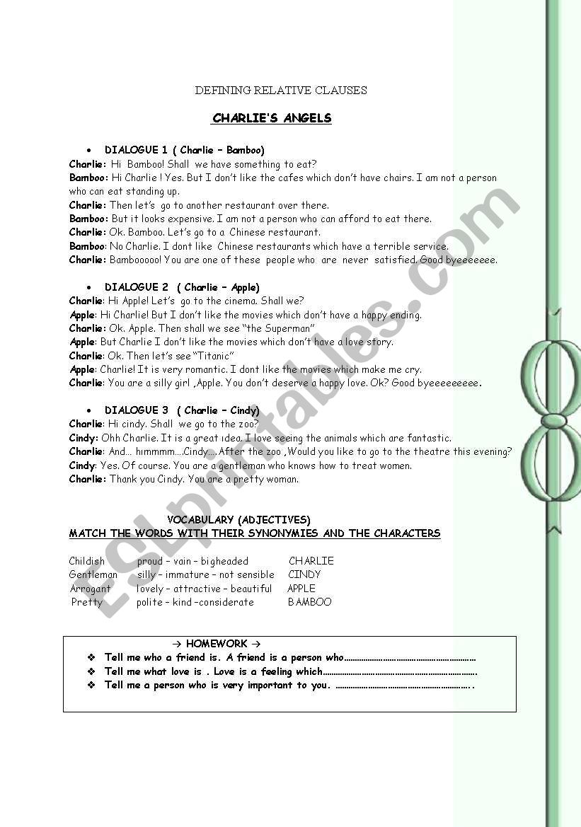 defng relatve clause worksheet