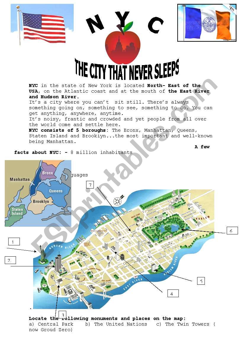 New York City ESL worksheet by Schied