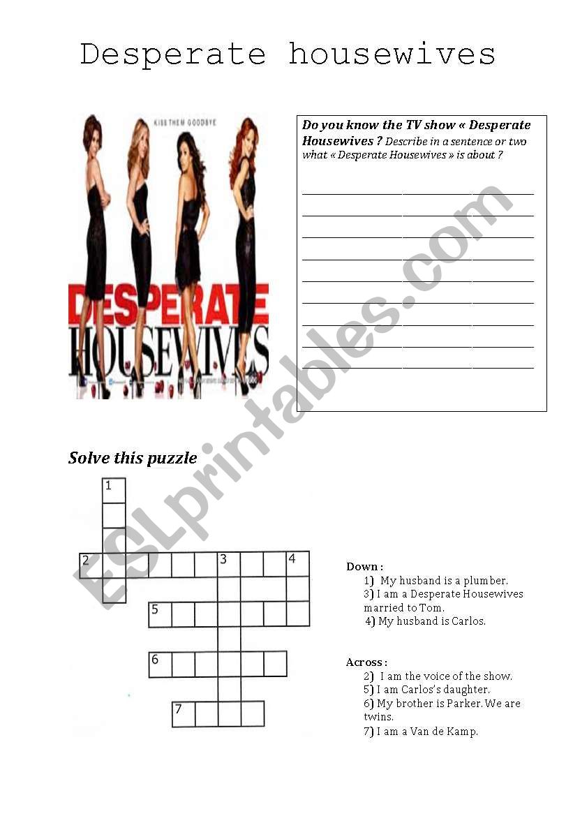 Desperate Housewives worksheet