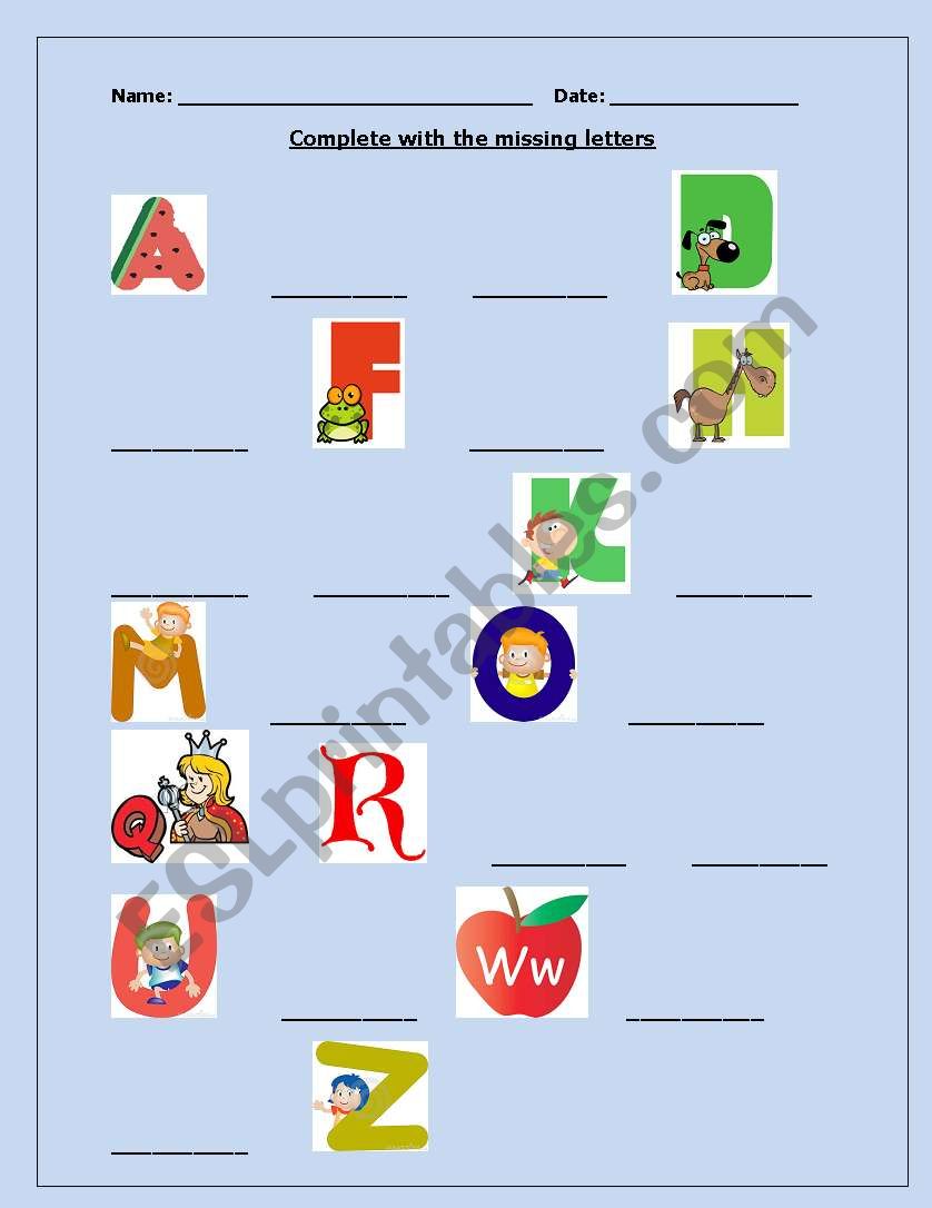 ALPHABET LETTERS worksheet