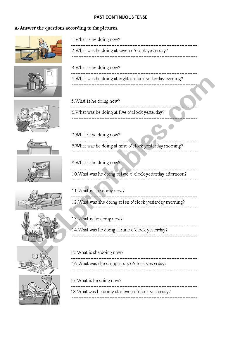 Past Continuous Tense worksheet