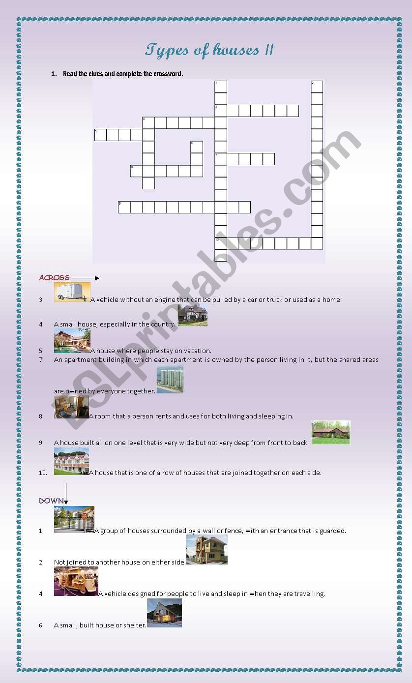 Types of houses 2  worksheet