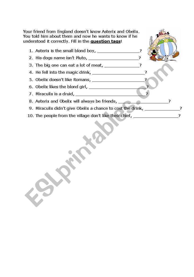 question tags worksheet