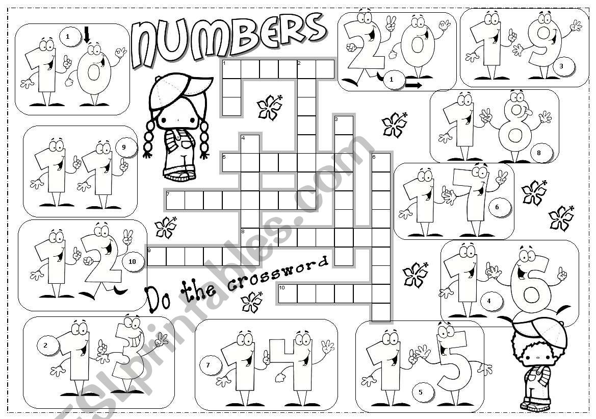 NUMBERS CROSSWORD worksheet