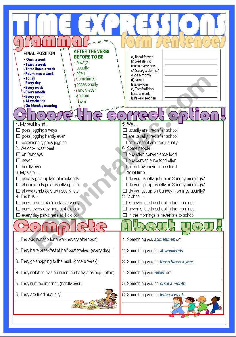 Time Expressions worksheet