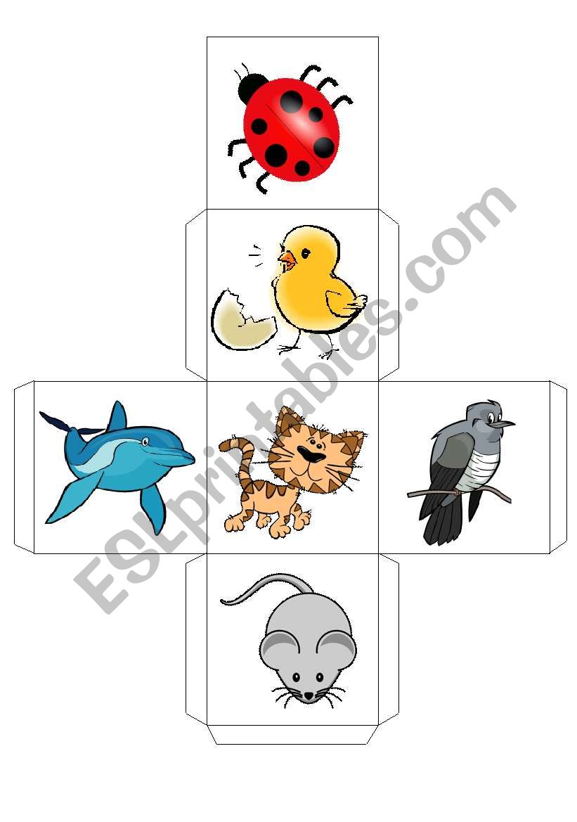 ANIMALS -- DICE -- 1 worksheet