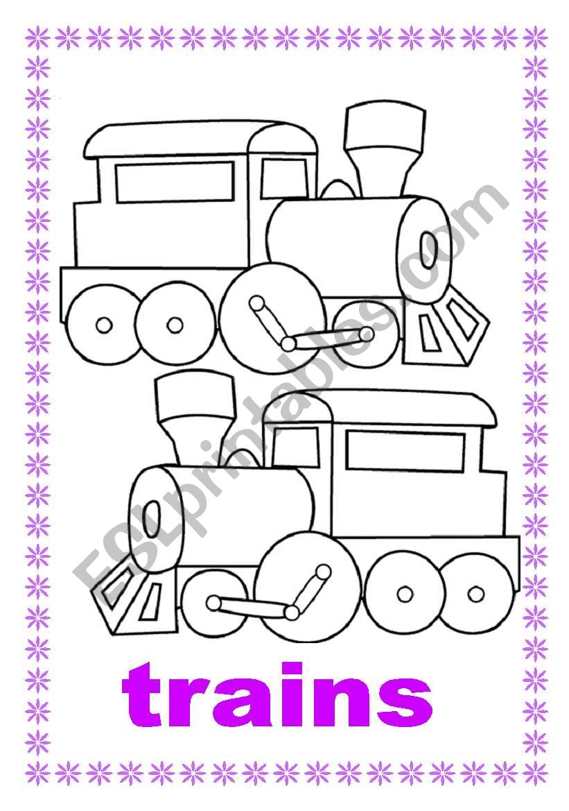 Toys flash cards worksheet