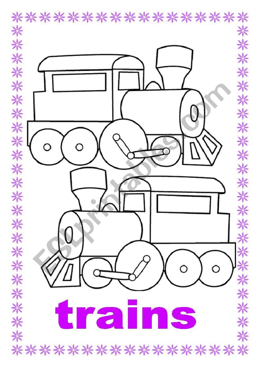 Toys flash cards worksheet