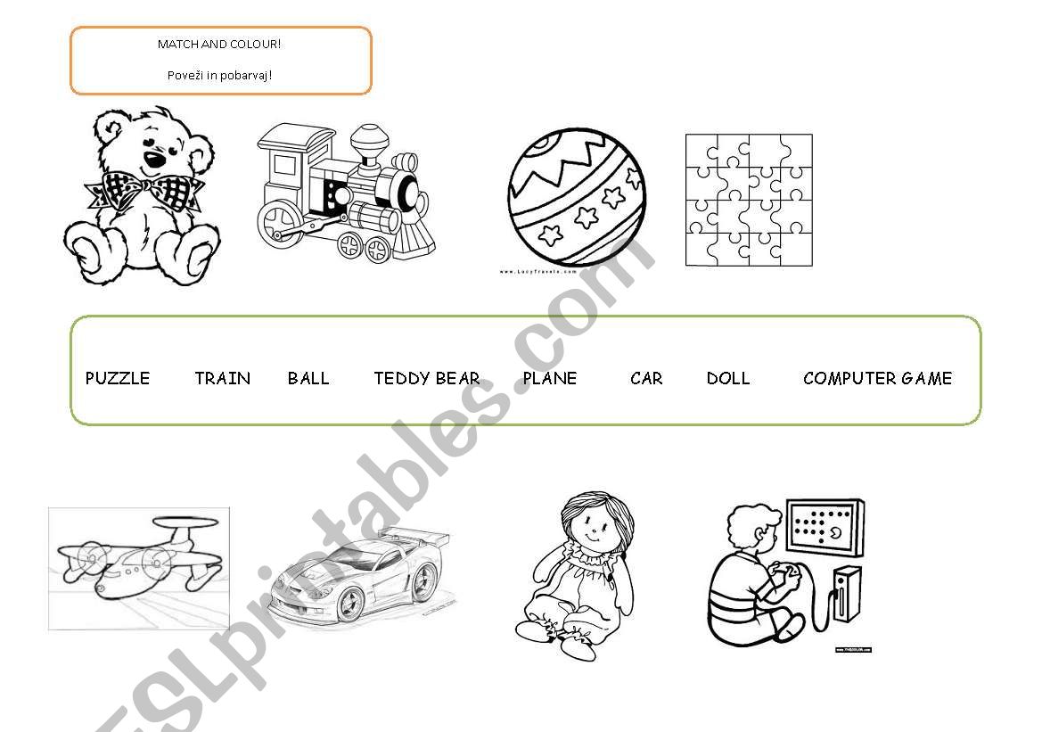 Toys worksheet