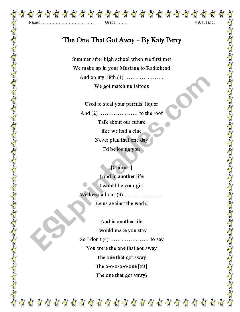 the one that got away worksheet