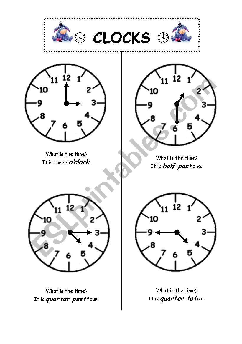 clocks worksheet