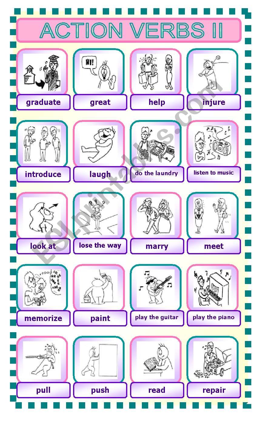 ACTION VERBS II worksheet