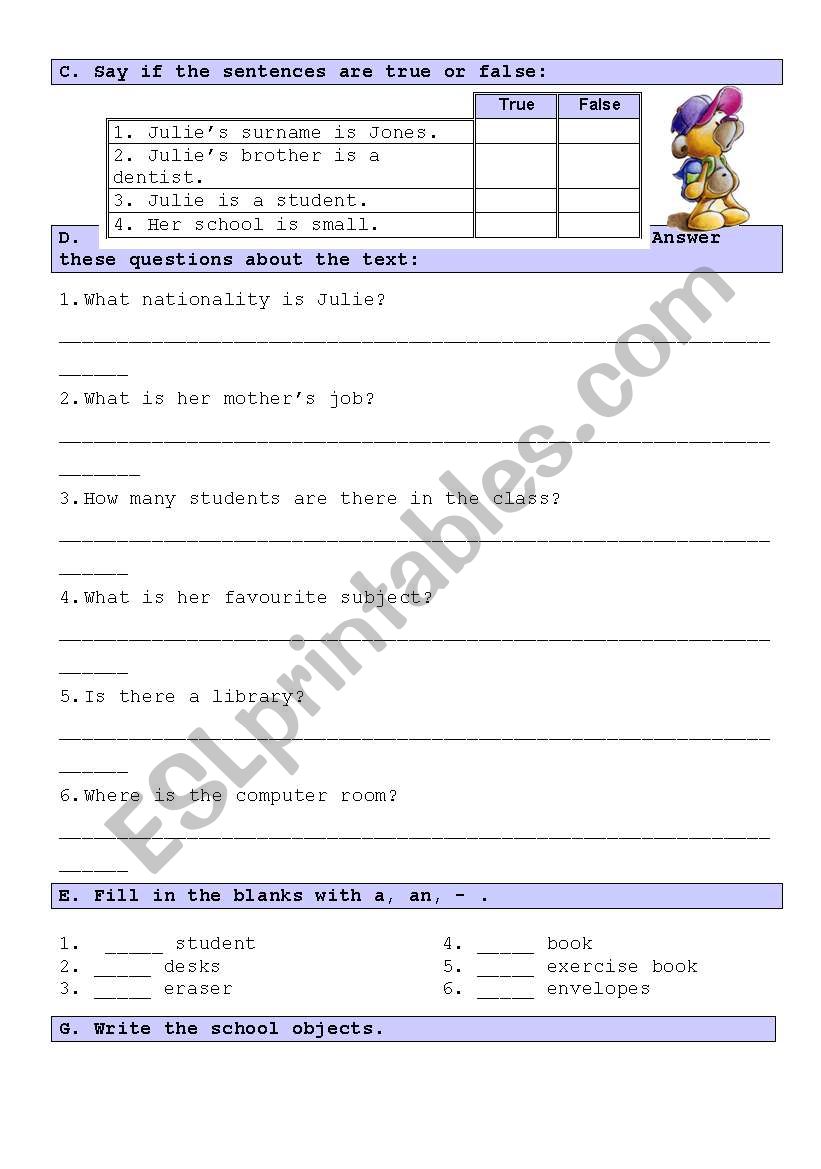 test 5th- part 2 of 3 worksheet