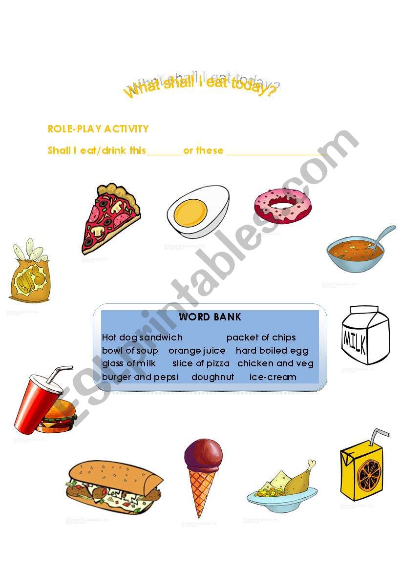 What Shall I Eat Today? worksheet