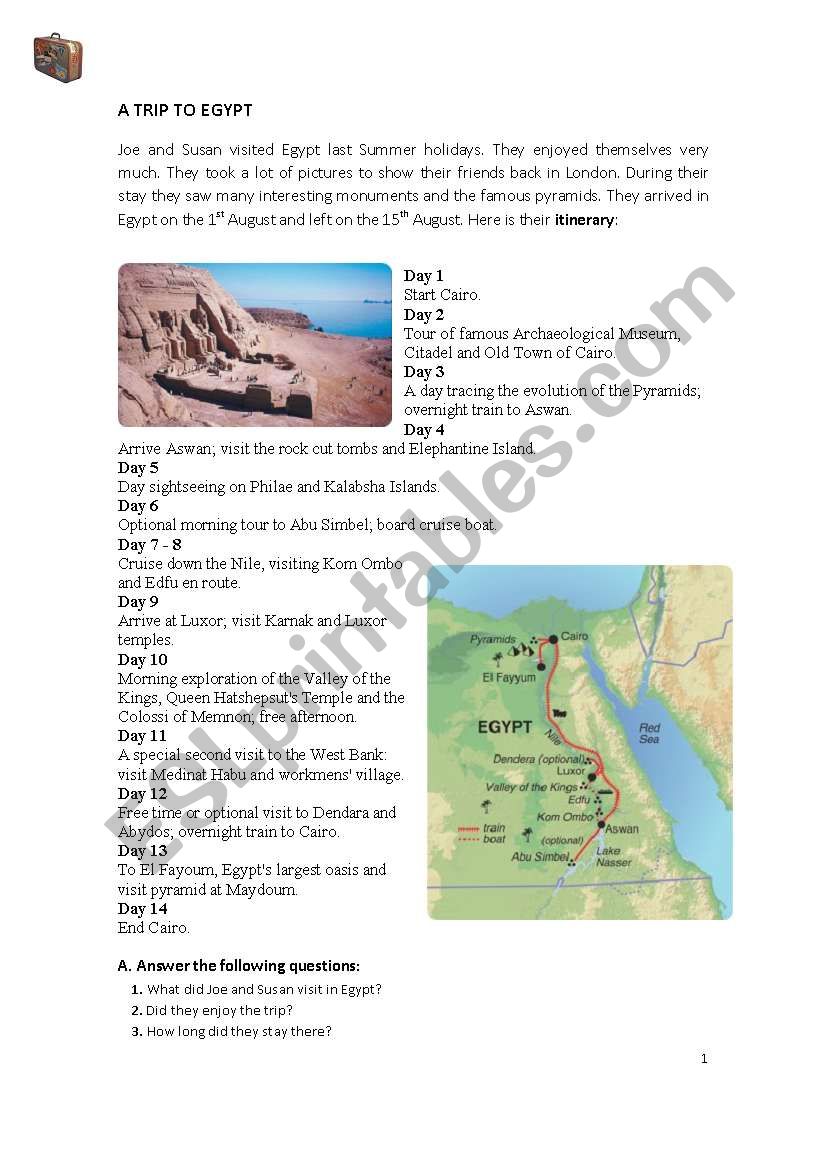 Egypt worksheet