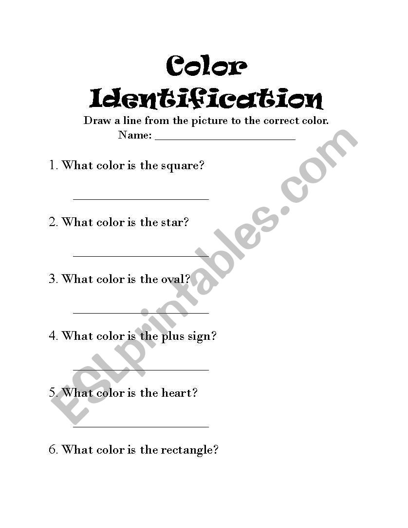 Color Identification worksheet