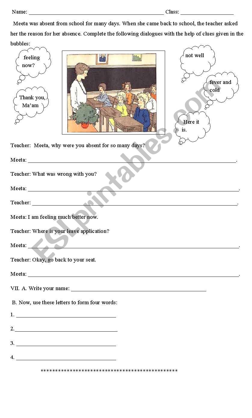 Conversation worksheet