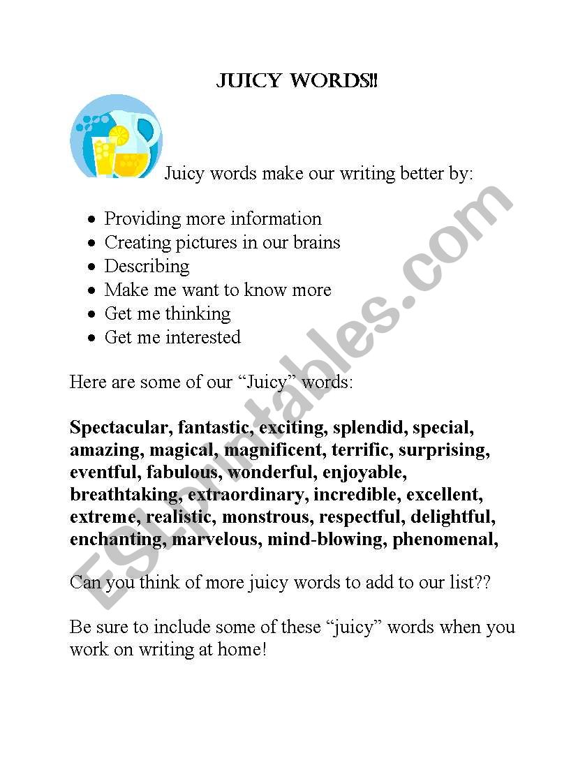 english-worksheets-juicy-words