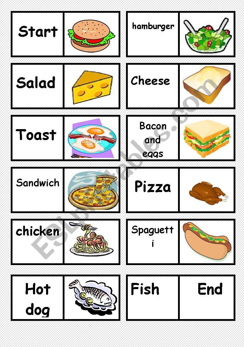 FOOD DOMINO 1st part worksheet