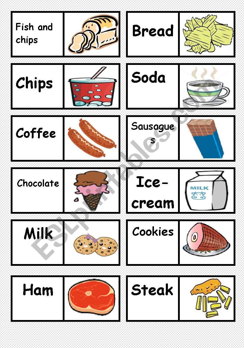 food domino 2/2 worksheet