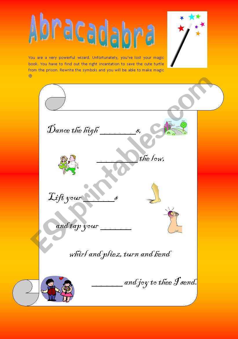 Magic wand worksheet