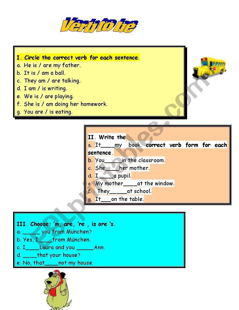 the verb to be worksheet