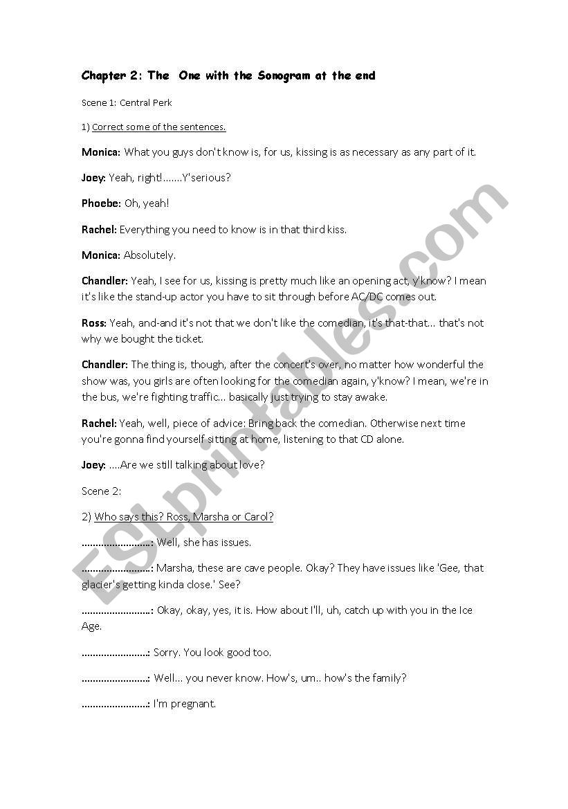 Friends worksheet