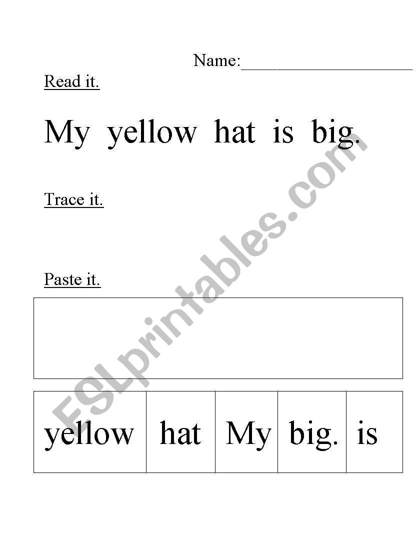 Read It, Write It, Paste It! worksheet