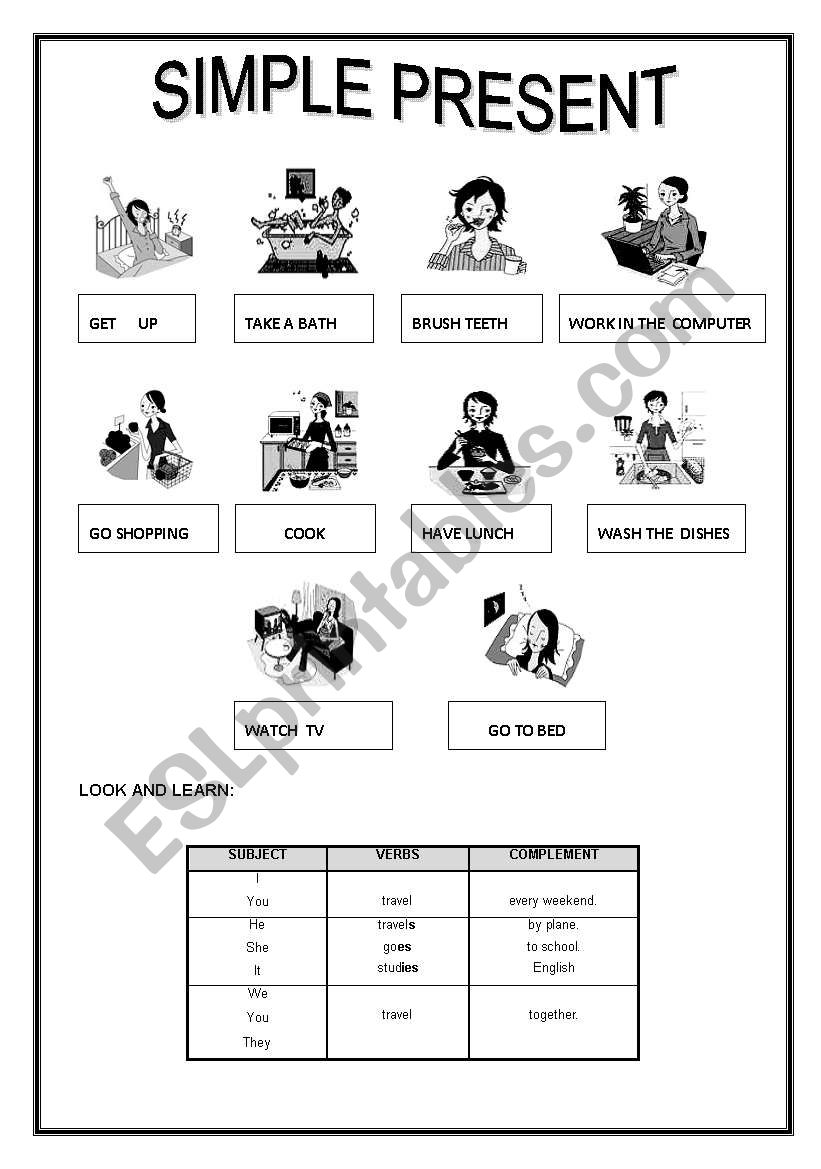 SIMPLE PRESENT worksheet