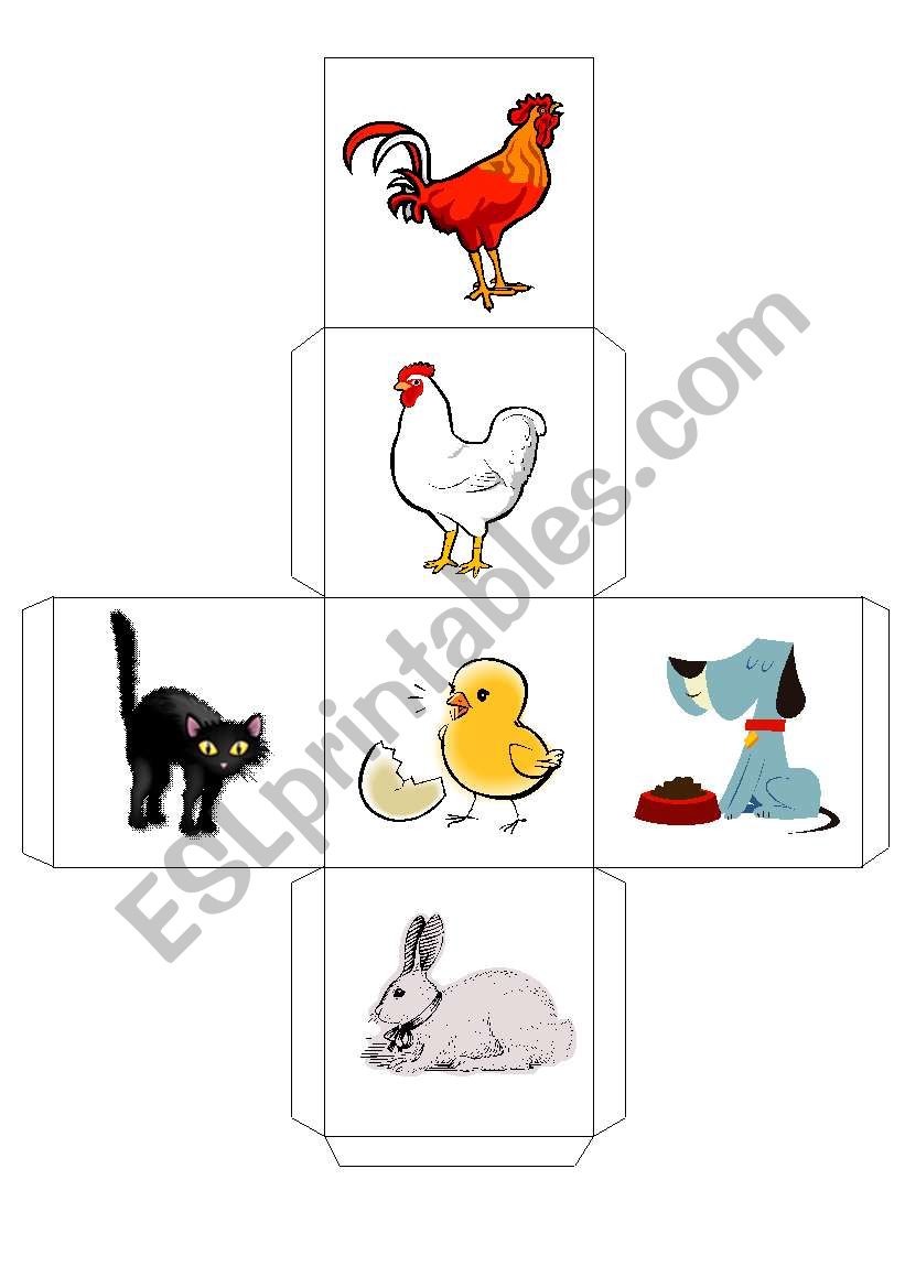 ANIMALS -- DICE -- 4 worksheet