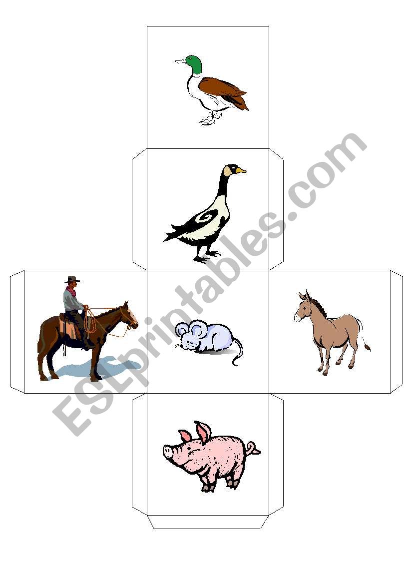 ANIMALS -- DICE -- 6 worksheet